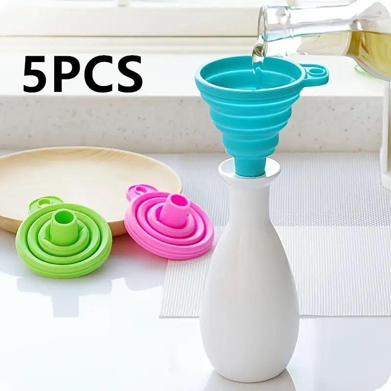 Kitchen Gadgets And Utensils - Silikonowy lejek składany Wielofunkcyjny przenośny mini