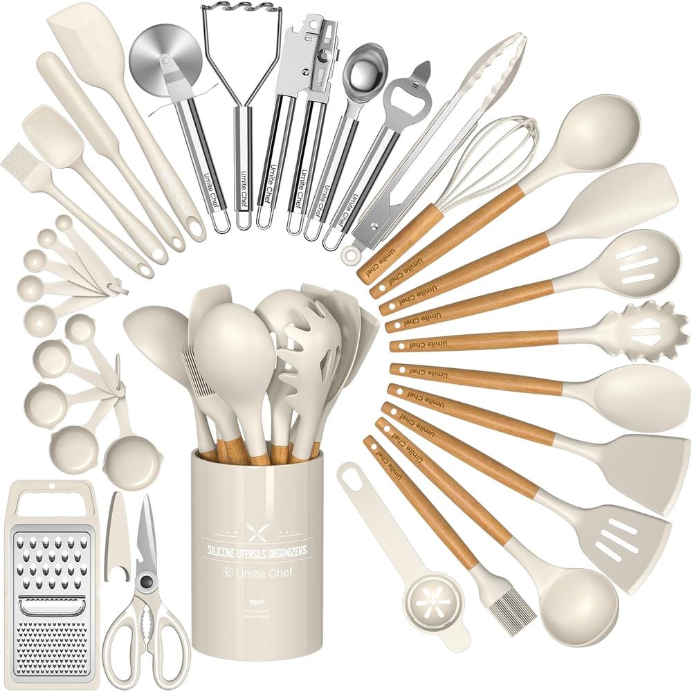 Kitchen Gadgets And Utensils - Zestaw Grubych Silikonowych Przyborów Kuchennych -
